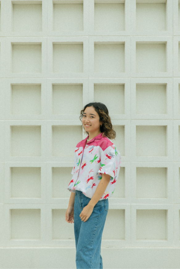 【レトロ浴衣アロハシャツ】トンボ柄