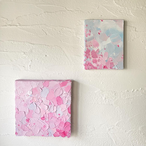 絵画 インテリア 抽象画 キャンバス アクリル 花びら 春 spring