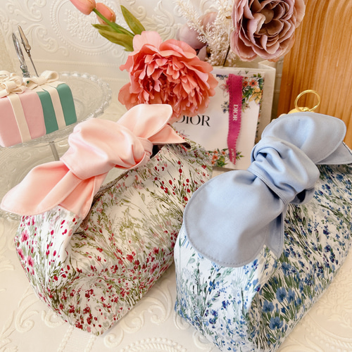 まんまるリボンのお弁当袋♡ローラアシュレイ ポーチ M&R 通販｜Creema 