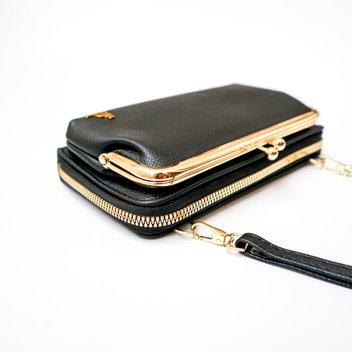 スマホショルダー お財布ショルダー がま口 スマホポーチ 猫