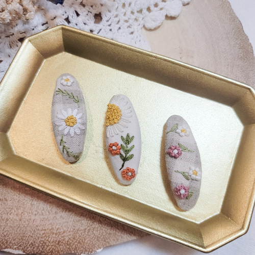 楽天市場】【即納】 2本セット お花刺繍 パッチンピン 幼稚園