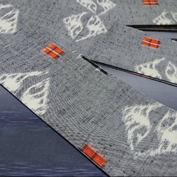 創作帯☆角帯 リバーシブル絣風 巾約12cm 6枚目の画像