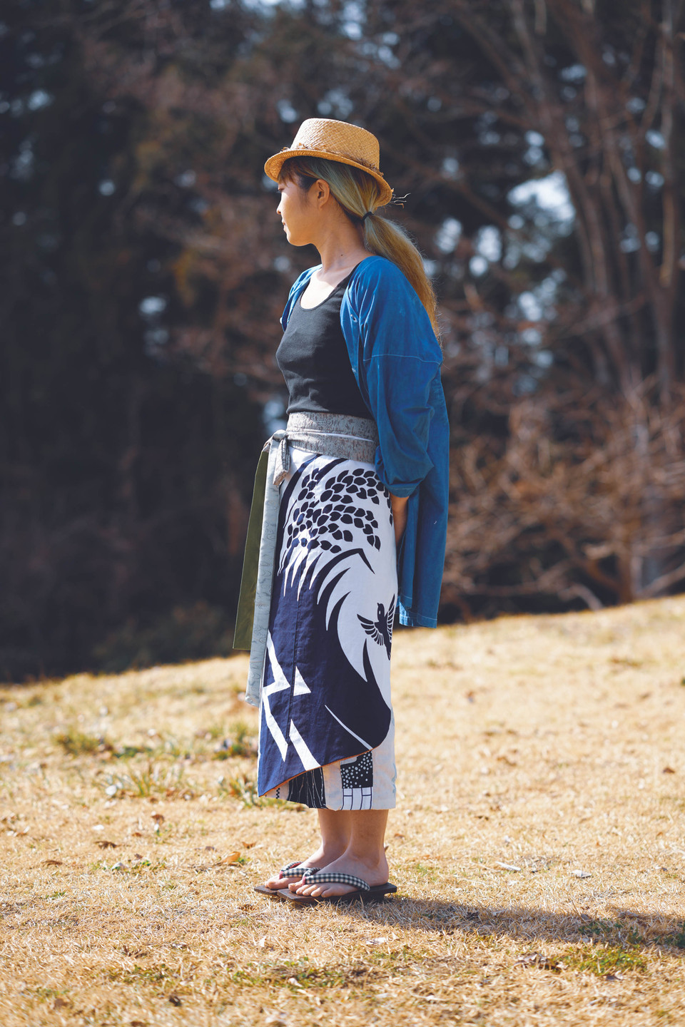 着物巻きスカート リバーシブル