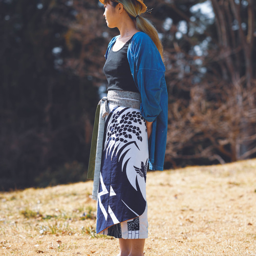 着物巻きスカート　リバーシブル 着物巻きスカート リバーシブル