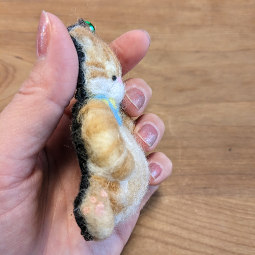 羊毛フェルト猫 ねこのキーホルダー もち猫シリーズ 羊毛フェルト やぎ