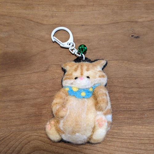 羊毛フェルト猫 ねこのキーホルダー もち猫シリーズ 羊毛
