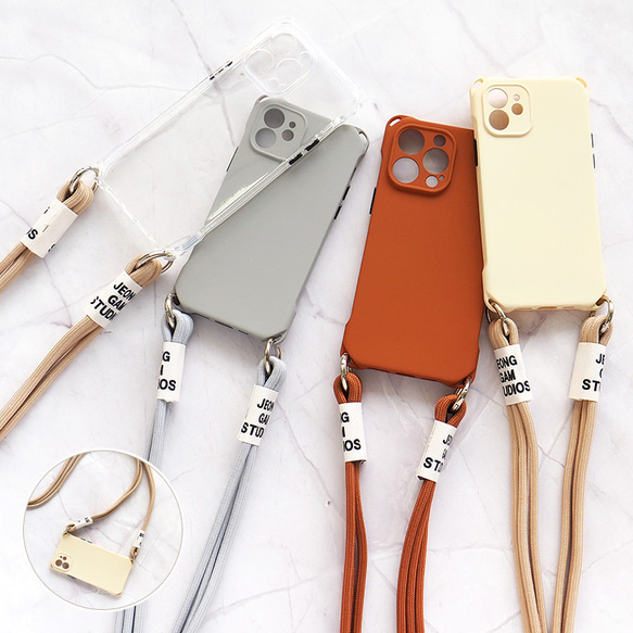 スマホケース スマホカバー iPhoneケース【縦横スト穴iPhoneショルダー