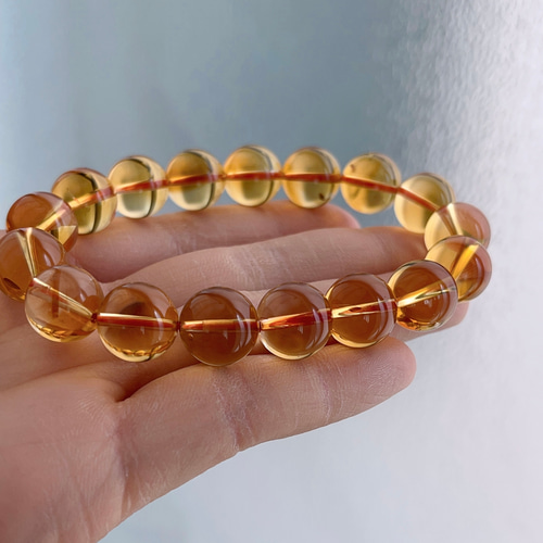 12mm 天然無処理 シトリン ブレスレット ブレスレット 天然石屋  