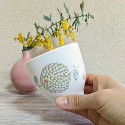 丸いお花のフリーカップ(黄色) 6枚目の画像