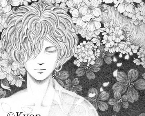 宮殿にて　　　点描画 ゆうパケット対応】ポストカード 宮沢賢治幻燈館[どんぐりと山猫