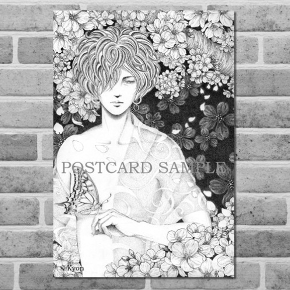 桜　点描画　ポストカード　「In the flowers　桜」 4枚目の画像