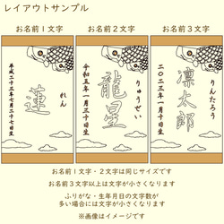 鯉のぼりタペストリー 端午の節句 名前旗 木製 命名 節句祝い 出産祝い インテリア 4枚目の画像