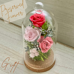 プリザーブドフラワー ガラスドーム アレンジメント 花 ギフト 贈り物