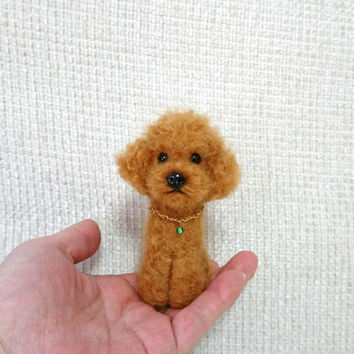 羊毛フェルト　トイプードル(レッド) 羊毛フェルト トイプードル レッド / にっこりプードルちゃん