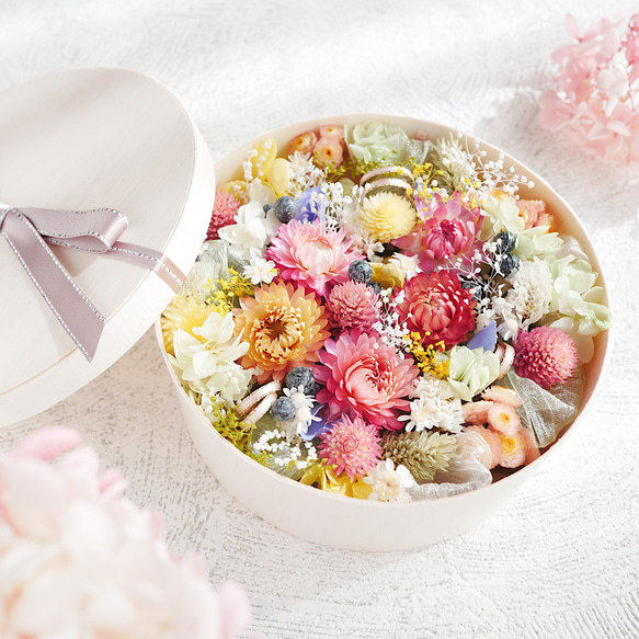 【母の日・ギフト】Spring Flower Box フラワーボックス　プレゼント 1枚目の画像