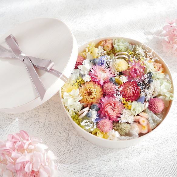【母の日・ギフト】Spring Flower Box フラワーボックス　プレゼント 2枚目の画像