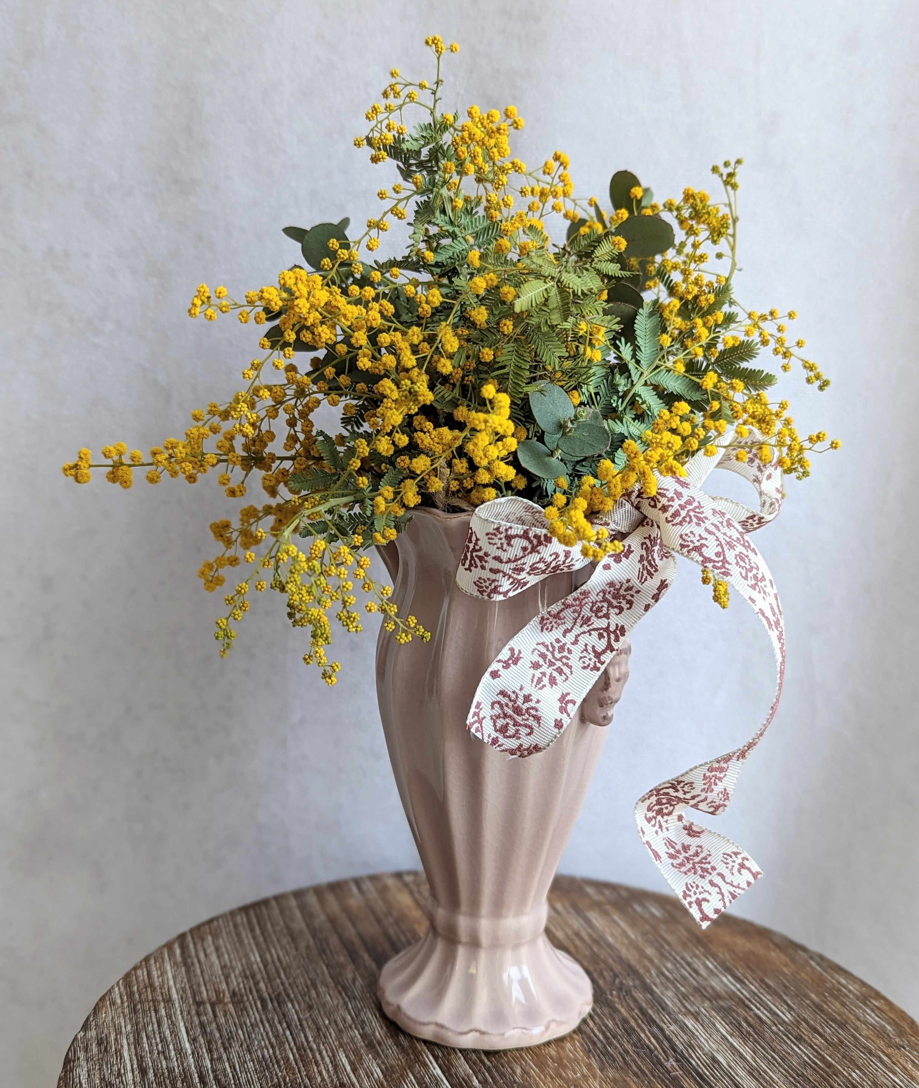 ドライフラワー　スワッグ　ミモザ　インテリア