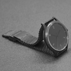 黑色簡約手錶 大錶盤 數字 米蘭帶 男裝錶 全球免運 第7張的照片