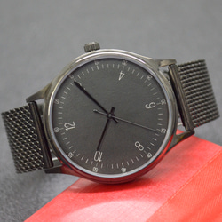 黑色簡約手錶 大錶盤 數字 米蘭帶 男裝錶 全球免運 第3張的照片