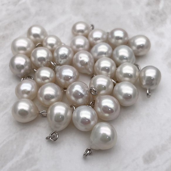 艶々バロック本真珠の一粒スルーネックレス ペンダント 淡水パール 雫 ライス デイリー 結婚 入学 入園 卒業 卒園 5枚目の画像