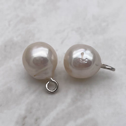 艶々バロック本真珠の一粒スルーネックレス ペンダント 淡水パール 雫 ライス デイリー 結婚 入学 入園 卒業 卒園 6枚目の画像