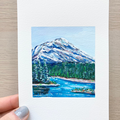 ORIGINAL PAINTING - a moutain, 原画, 山の絵, 山の景色, 山のアート