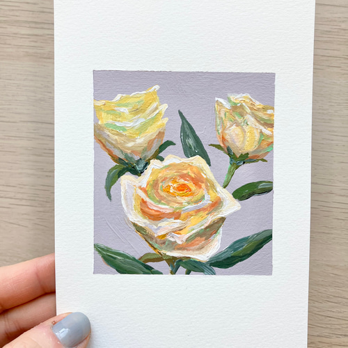 インテリアの絵　 手描き　絵　バラ花　オリジナルアート ORIGINAL PAINTING - roses, 原画, バラの絵, , バラのアート, バラの