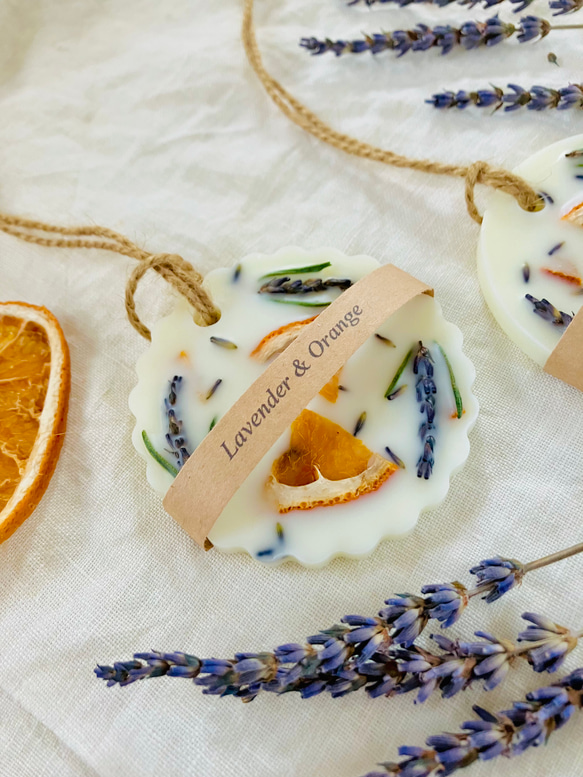 ボタニカル　アロマワックスサシェ　～ラベンダー＆オレンジの香り～ 4枚目の画像