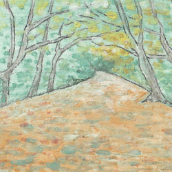 【日本画ポスター】森の中の散歩道　絵画　ミニ額付き　ミニアートパネル　インテリア　アート　　 2枚目の画像