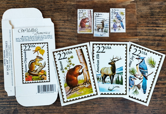 USA ヴィンテージ動物切手＆カード7点セット【U.S.A.】DA-CO104 2枚目の画像