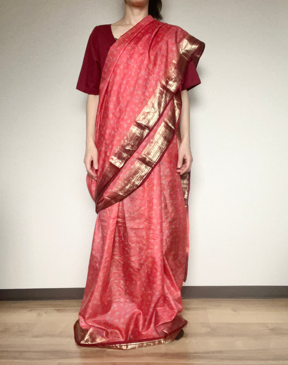 かなえ様 オーダー品】サリーリメイク サリー風ワンピース インド  