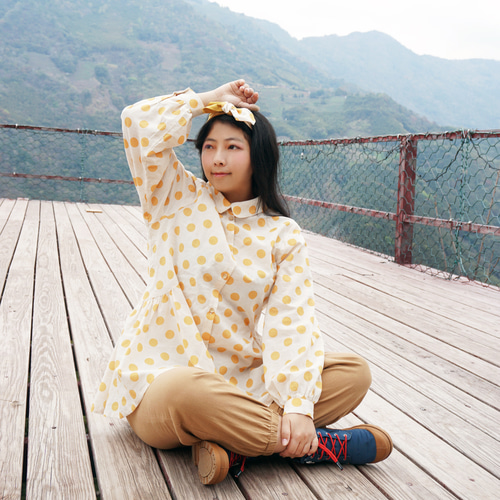 泉芝海】綿麻ドットロングスカート 2着 シャツ/ブラウス シャツ 森織海  