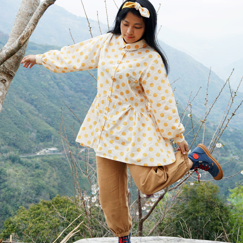 泉芝海】綿麻ドットロングスカート 2着 シャツ/ブラウス シャツ 森織海  