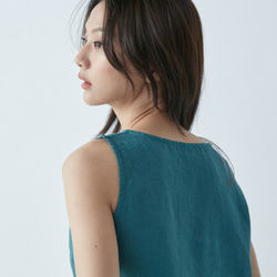 夏日短版背心 - 碧綠Tucked sleeveless blouse - Green 第4張的照片