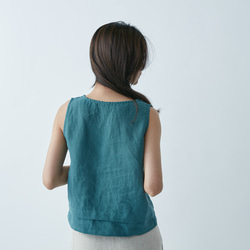 夏日短版背心 - 碧綠Tucked sleeveless blouse - Green 第6張的照片