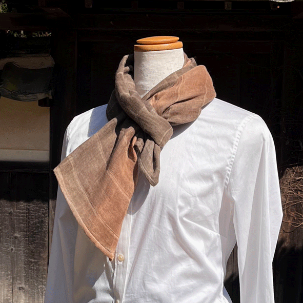 柿渋染めWガーゼストールK23022