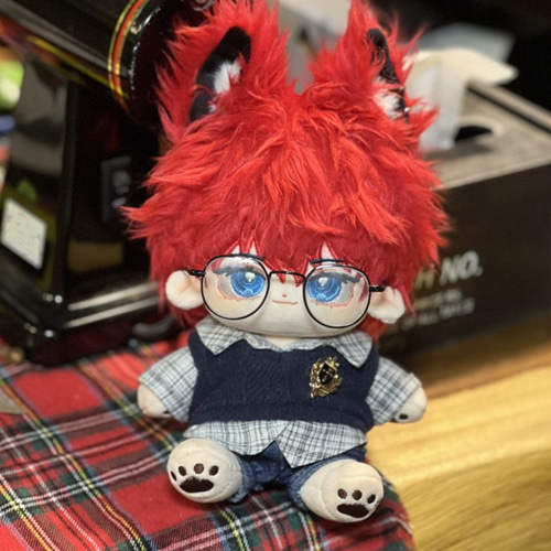 赤髪キャラクター ぬいぐるみ 2体セット 20cmぬいぐるみ 赤い髪/ 尻尾のついた/ キュート ぬいぐるみ