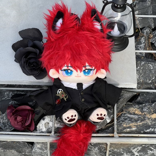20cmぬいぐるみ 赤い髪/ 尻尾のついた/ キュート ぬいぐるみ