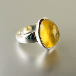 ヘリオドール キャッツアイ SVオープンリング heliodor cat's eye free size ring 3枚目の画像