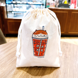 泰式奶茶の日常 帆布束口袋 手工印製 Drawstring bag 第4張的照片