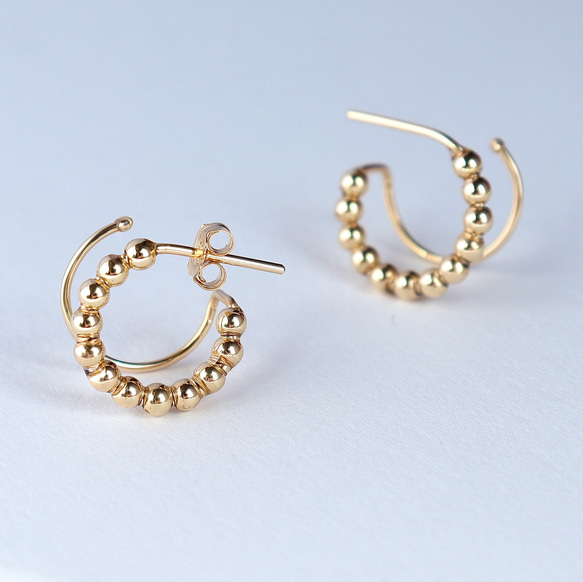 【14kgf 】ピアス穴１つでも2連に見えるピアス 3枚目の画像