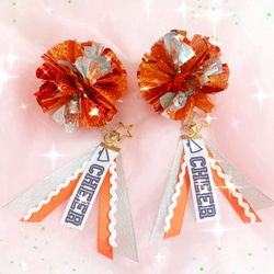 【オーダーメイド】チア ポンポンキーホルダー　チアリボン　CHEER Pompon charm 14枚目の画像