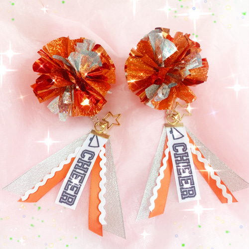 オーダーメイド】チア ポンポンキーホルダー チアリボン CHEER オーダーメイド】チア ポンポンキーホルダー チアリボン CHEER