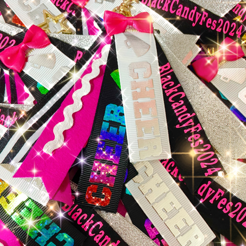 オーダーメイド】チア ポンポンキーホルダー チアリボン CHEER オーダーメイド】チア ポンポンキーホルダー チアリボン CHEER