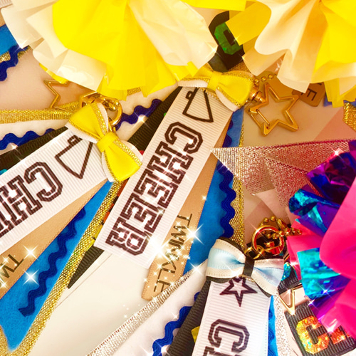 オーダーメイド】チア ポンポンキーホルダー チアリボン CHEER Pompon 