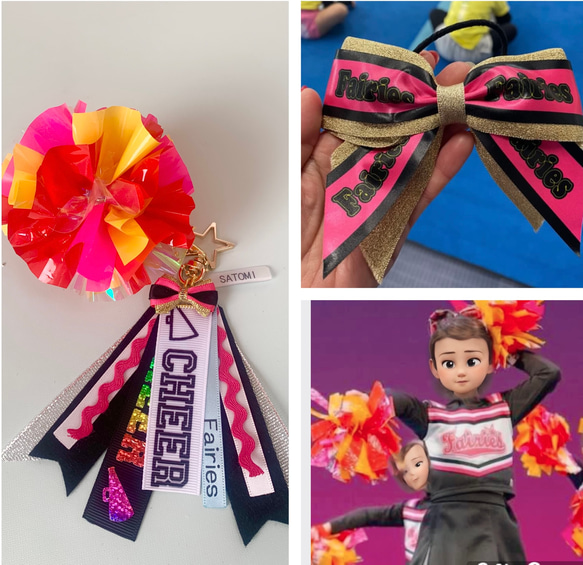 [訂製] Cheer Pom 鑰匙圈 Pom-poms 吊飾 for cheerleaderes 第2張的照片