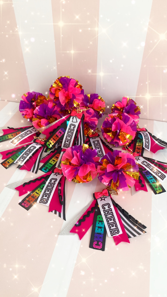 [訂製] Cheer Pom 鑰匙圈 Pom-poms 吊飾 for cheerleaderes 第12張的照片