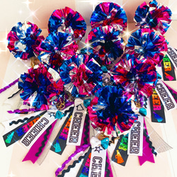 【オーダーメイド】チア ポンポンキーホルダー　チアリボン　CHEER Pompon charm 4枚目の画像