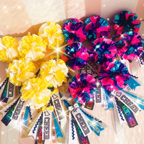 オーダーメイド】チア ポンポンキーホルダー チアリボン CHEER オーダーメイド】チア ポンポンキーホルダー チアリボン CHEER