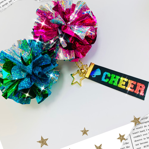 オーダーメイド】チア ポンポンキーホルダー チャーム キーリング